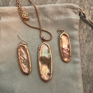 Kendra Scott rose gold peach illusion set
